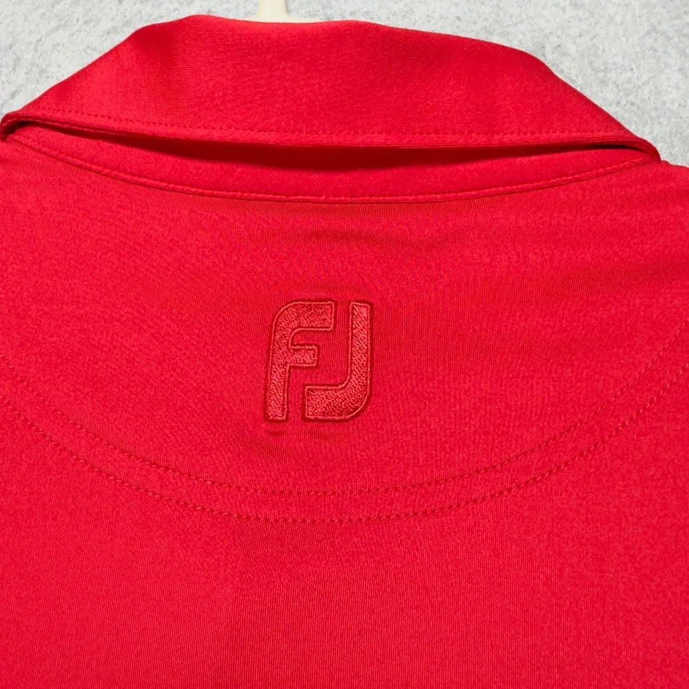 FootJoy Mens Performance Golf Polo Shirt Red Short Sleeve Embroidered Logo M